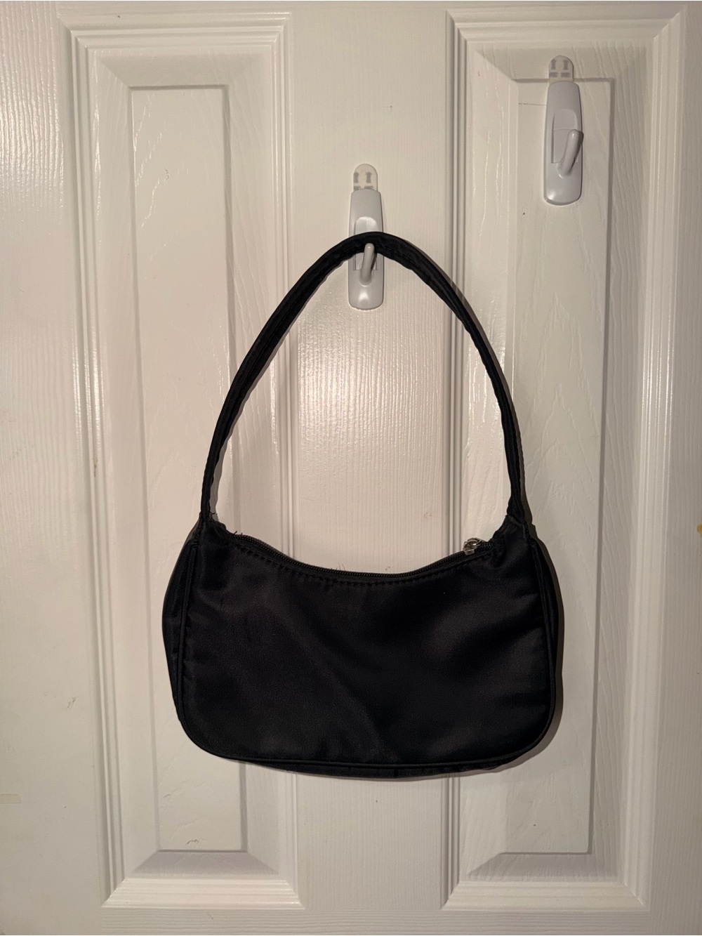 Classic Black Nylon Shoulder Bag